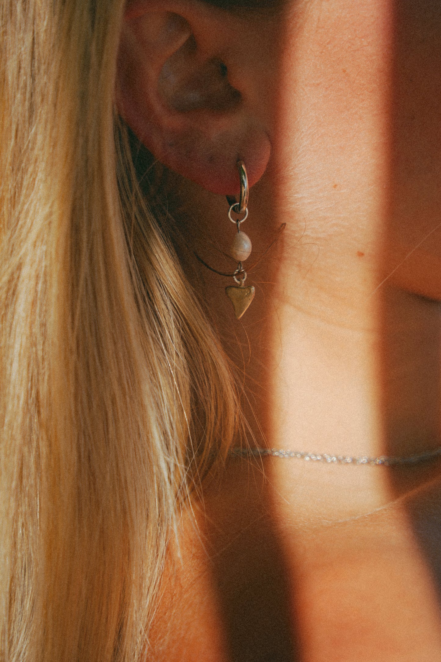 Silver Lemon Shark Pearl Droplet Hoops