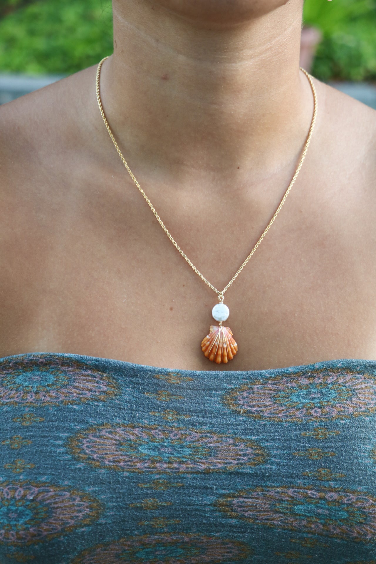 Gold Sunrise Shell Necklace #2