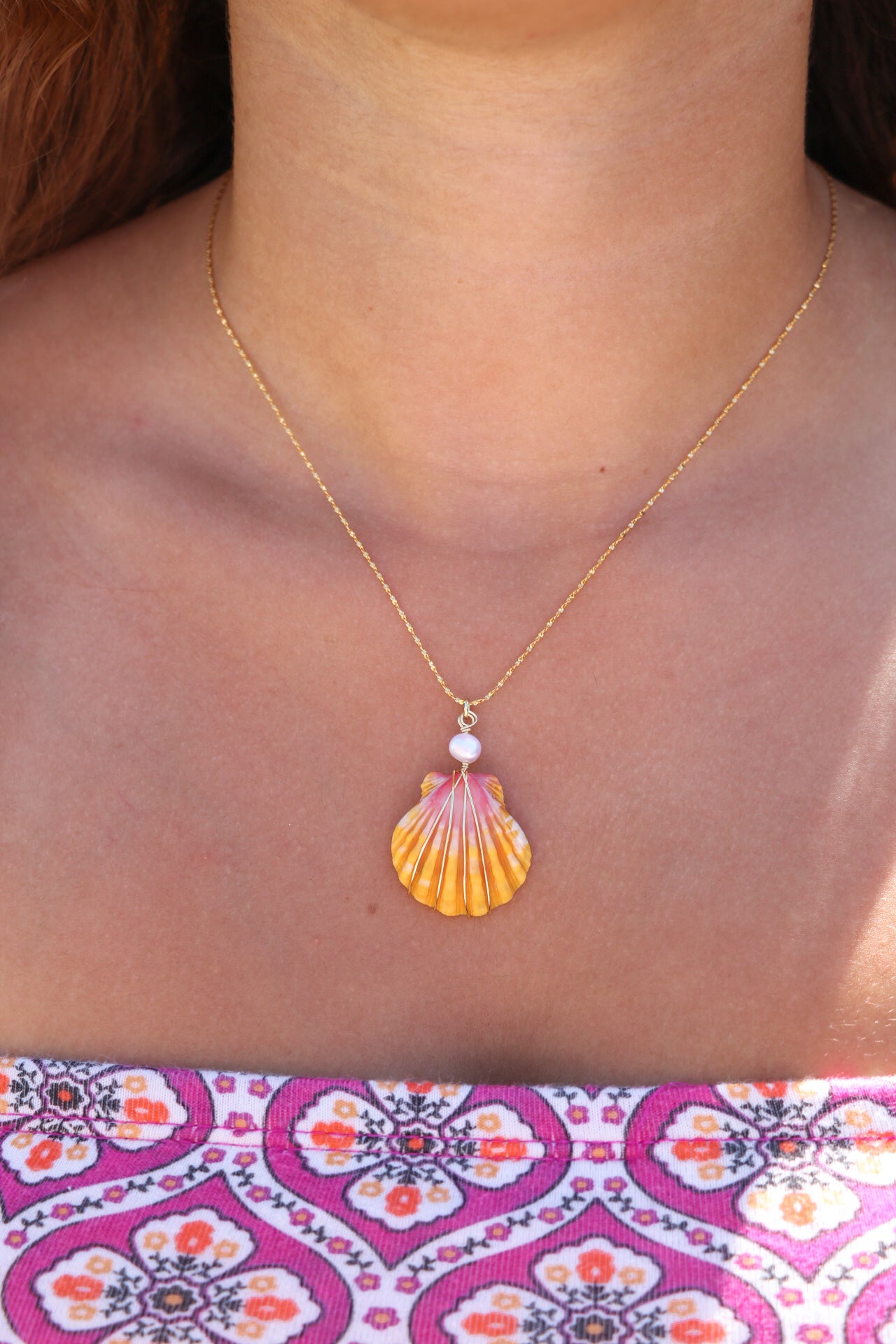 Sunrise Shell Gold Pendant #1