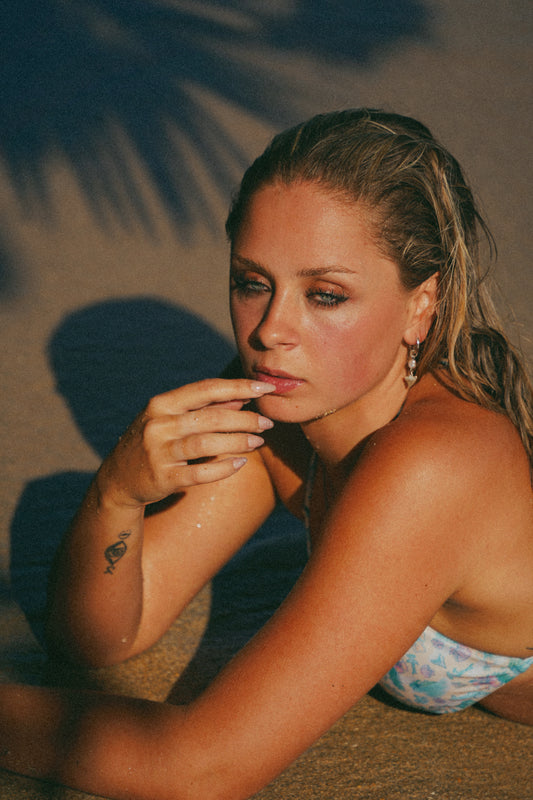 Silver Lemon Shark Pearl Droplet Hoops