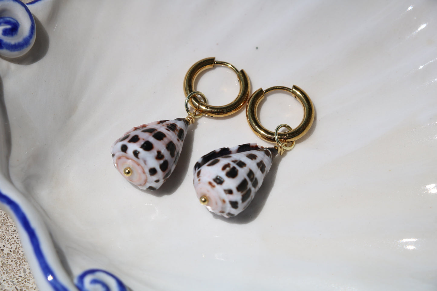 Baby Hebrew Shell Hoops