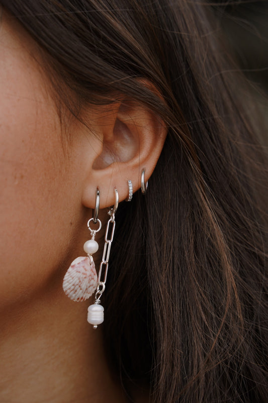 The Lana Freshwater Pearl Silver Droplet Hoops