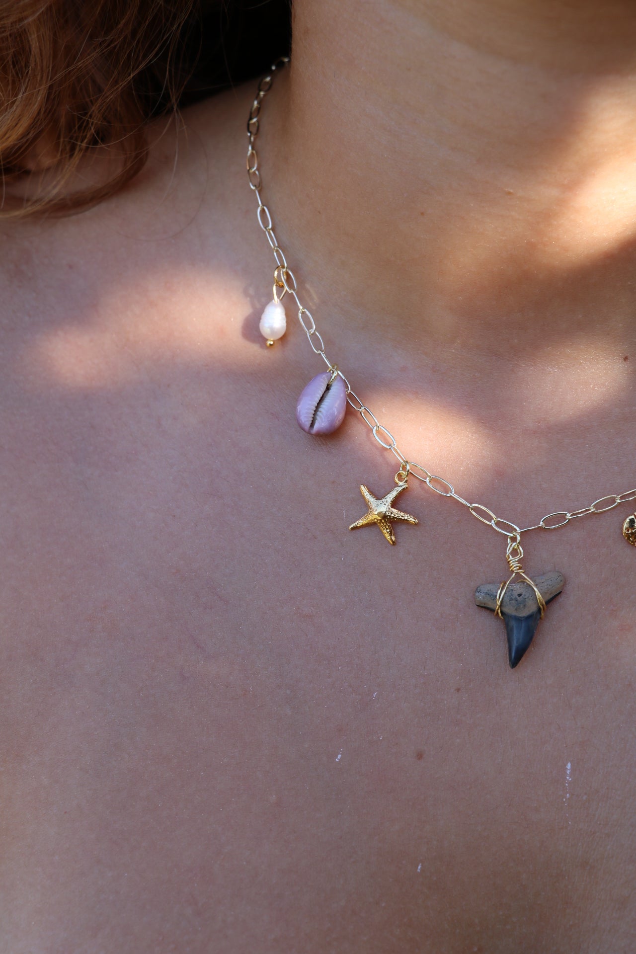 The Mako Gold Shark Tooth Charm Necklace