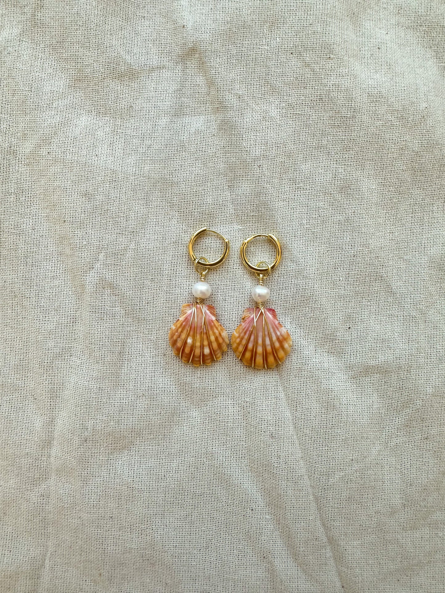 Sunrise Shell Gold Mini Hoops #2