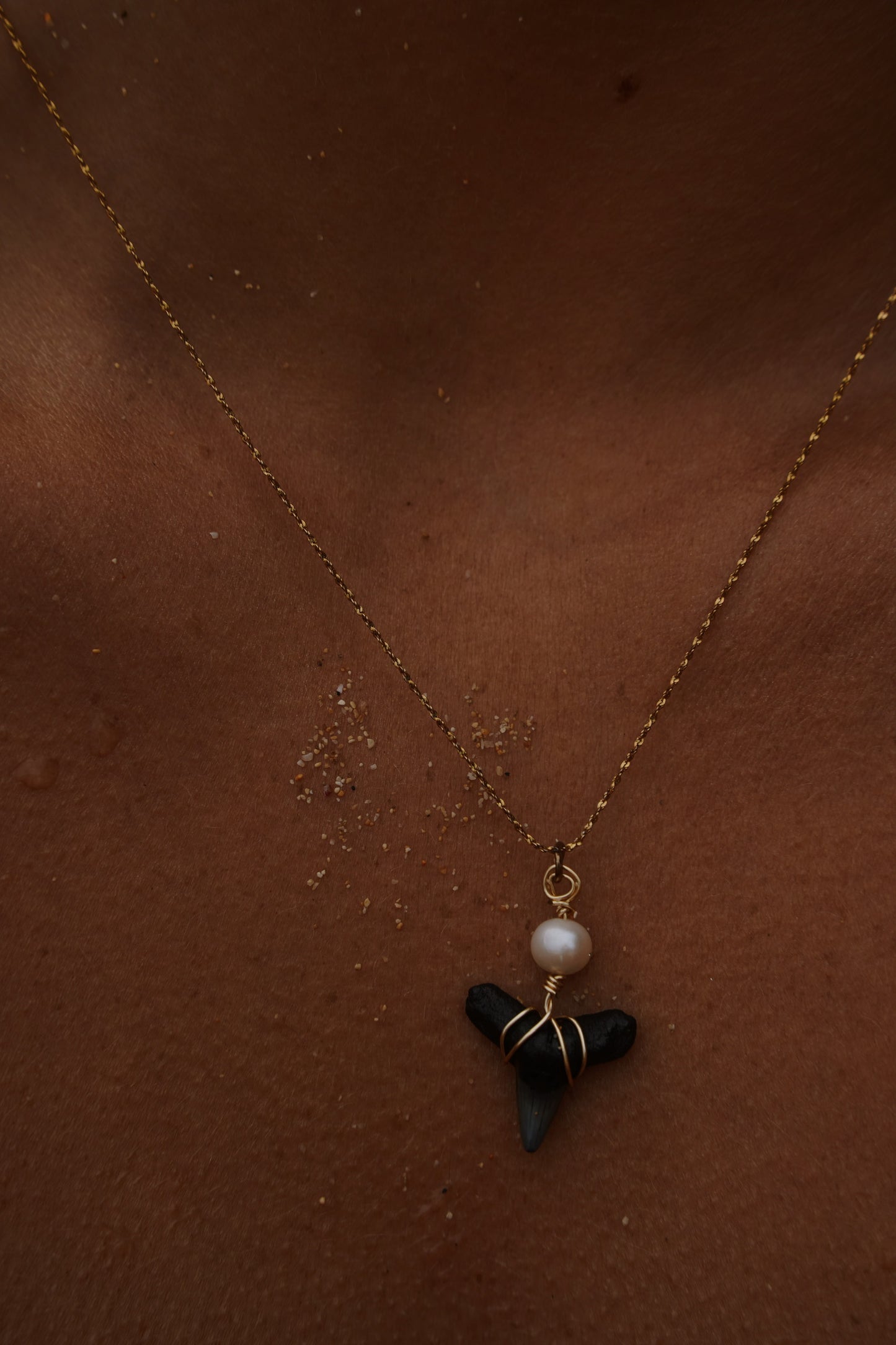 The Halona Shark Tooth Gold Necklace