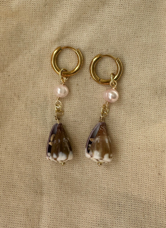 Gold Hawaiian Shell Hoops #2