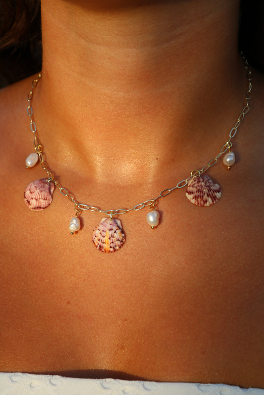 The Palm Beach Calico Shell Gold Charm Necklace