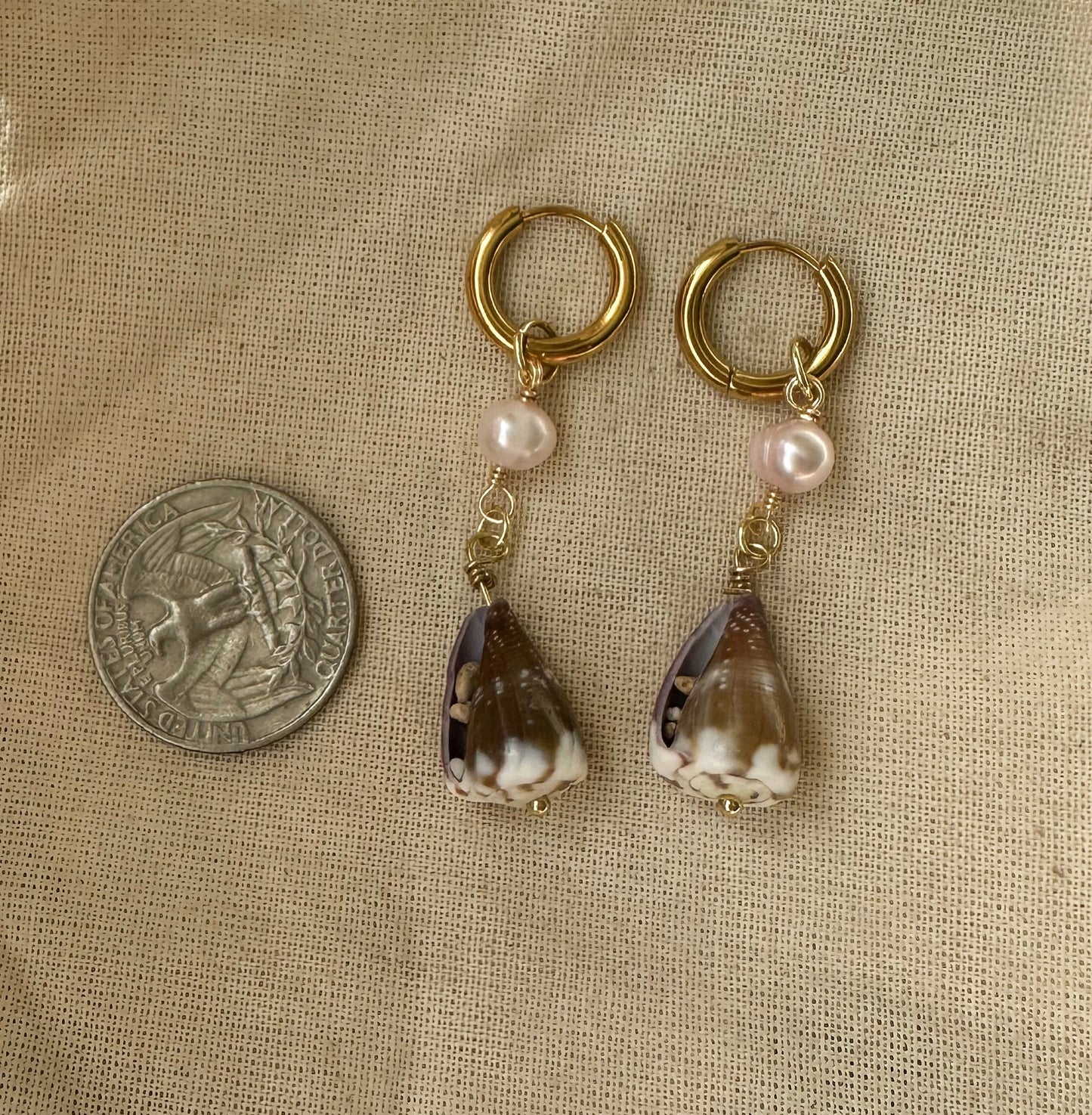 Gold Hawaiian Shell Hoops #2