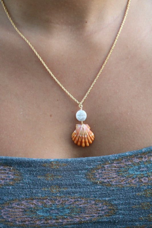 Gold Sunrise Shell Necklace #2