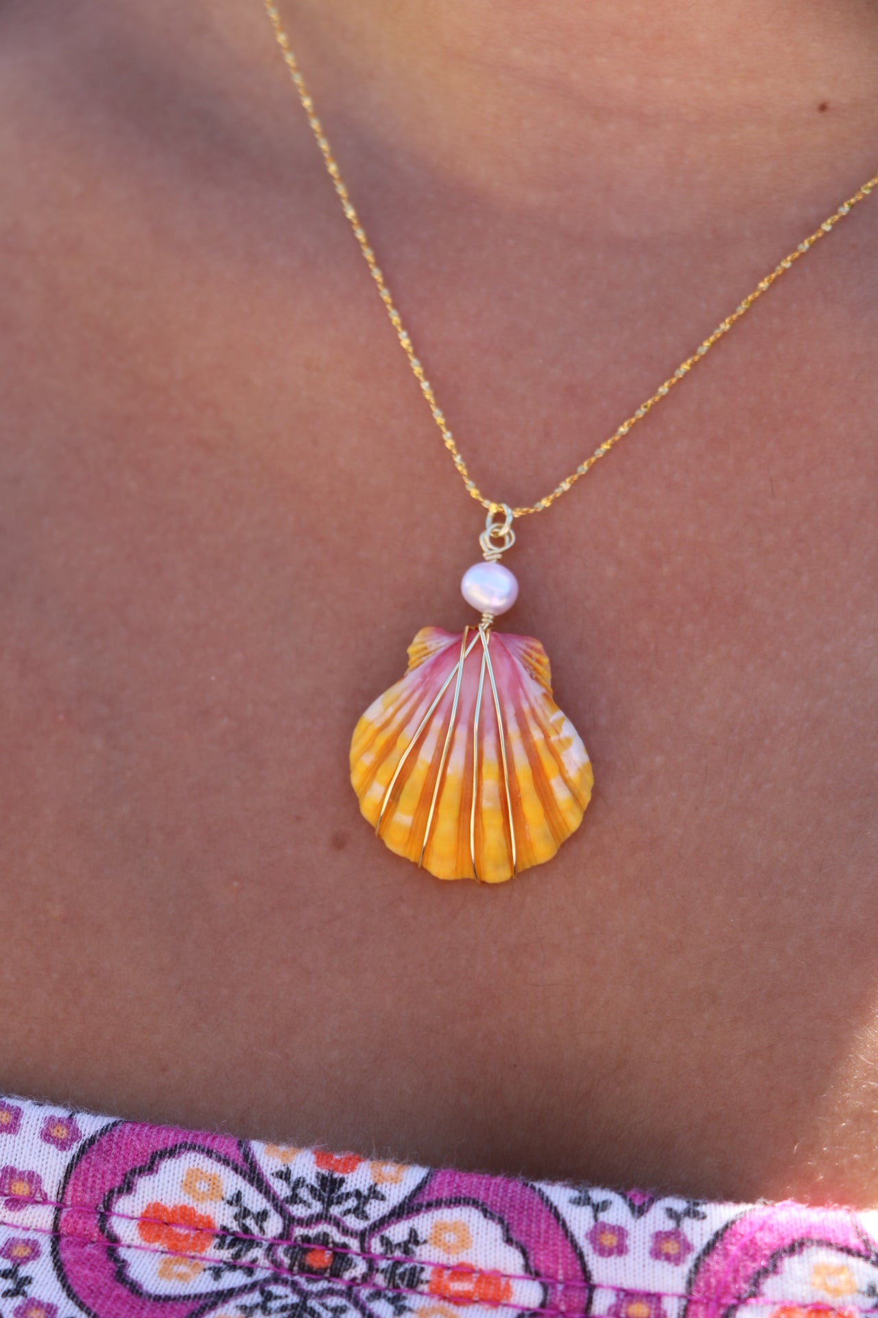 Sunrise Shell Gold Pendant #1