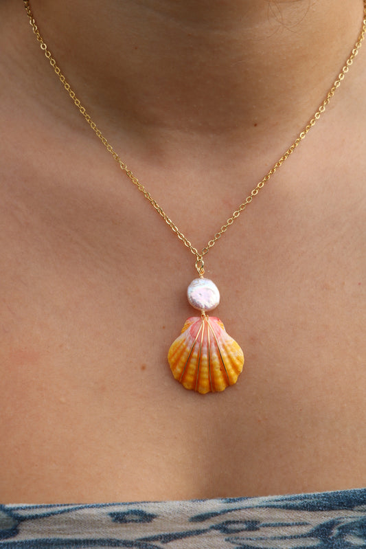 Gold Sunrise Shell Necklace
