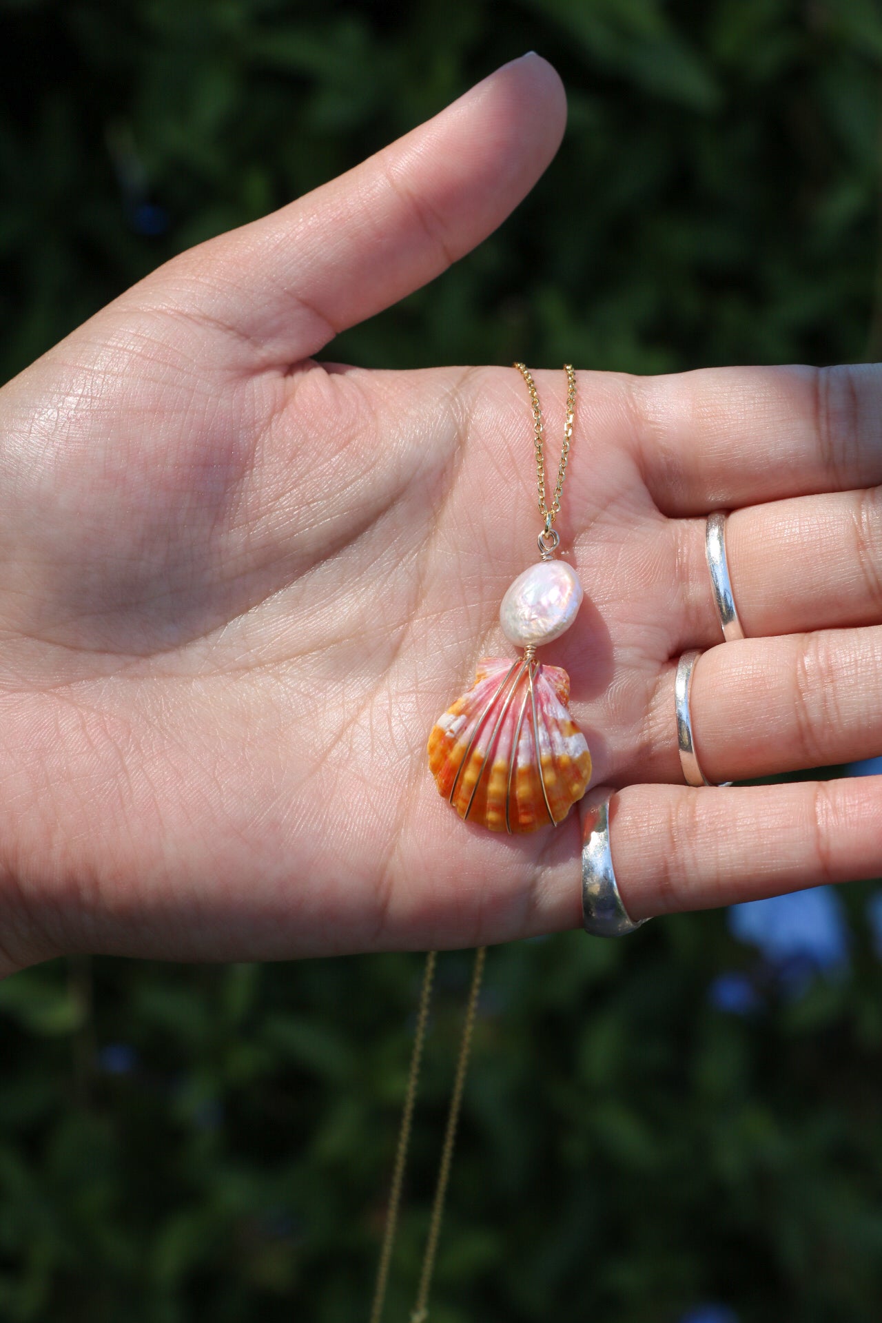 Gold Sunrise Shell Necklace