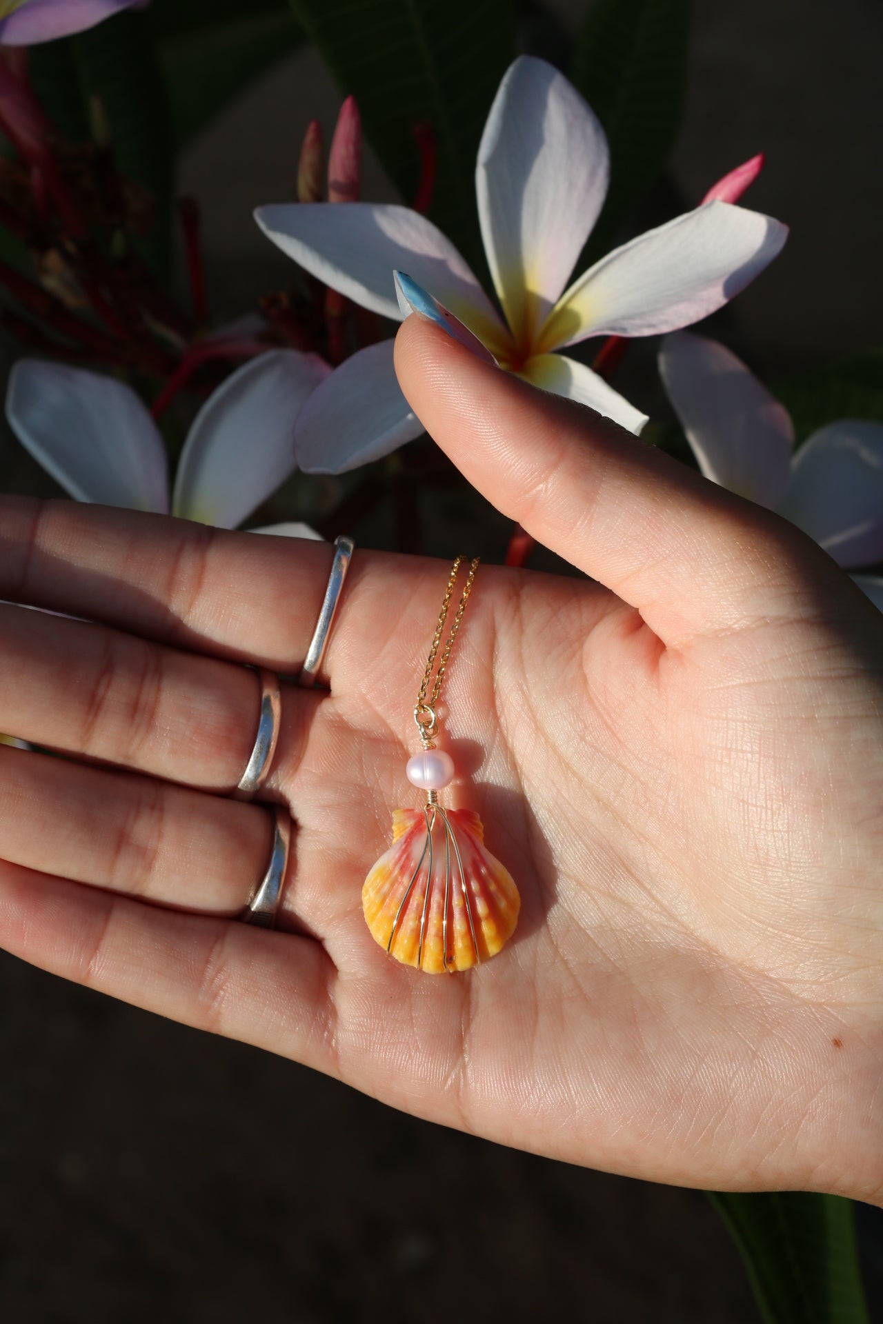 Gold Sunrise Shell Necklace #2