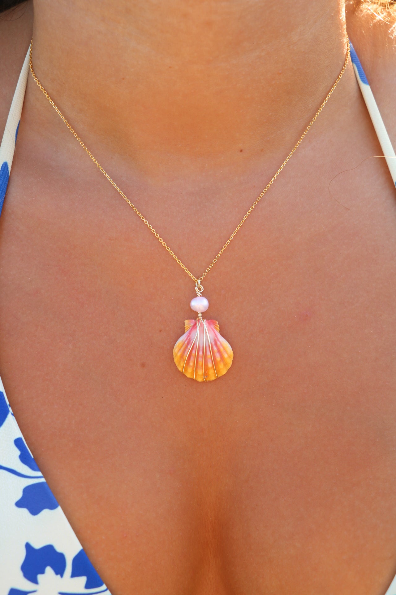 Gold Sunrise Shell Necklace #2