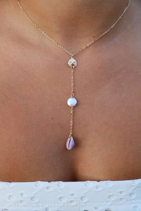 The Laie Sand Dollar Gold Droplet Necklace