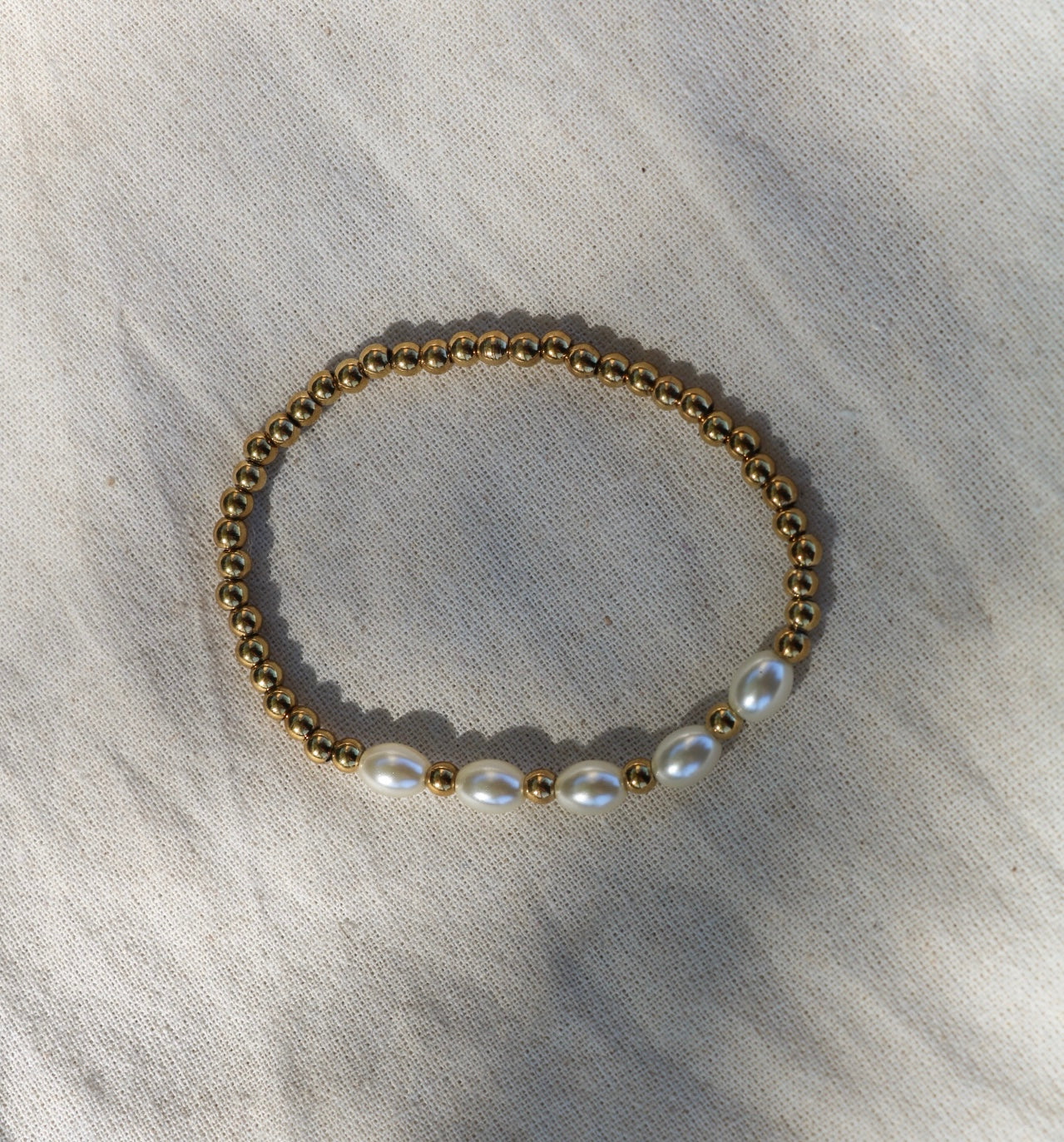 Pearl Gold Beaded Bracelet