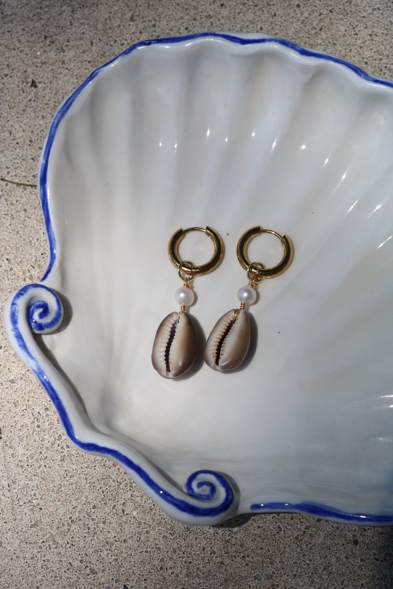 Brown Kaimana Gold Hoops