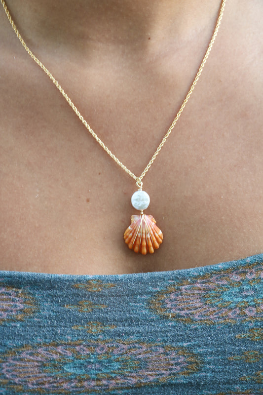 Gold Sunrise Shell Necklace #2