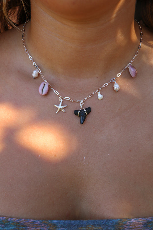 The Mako Silver Shark Tooth Charm Necklace