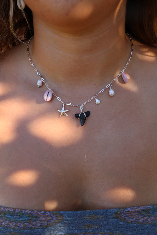 The Mako Silver Shark Tooth Charm Necklace