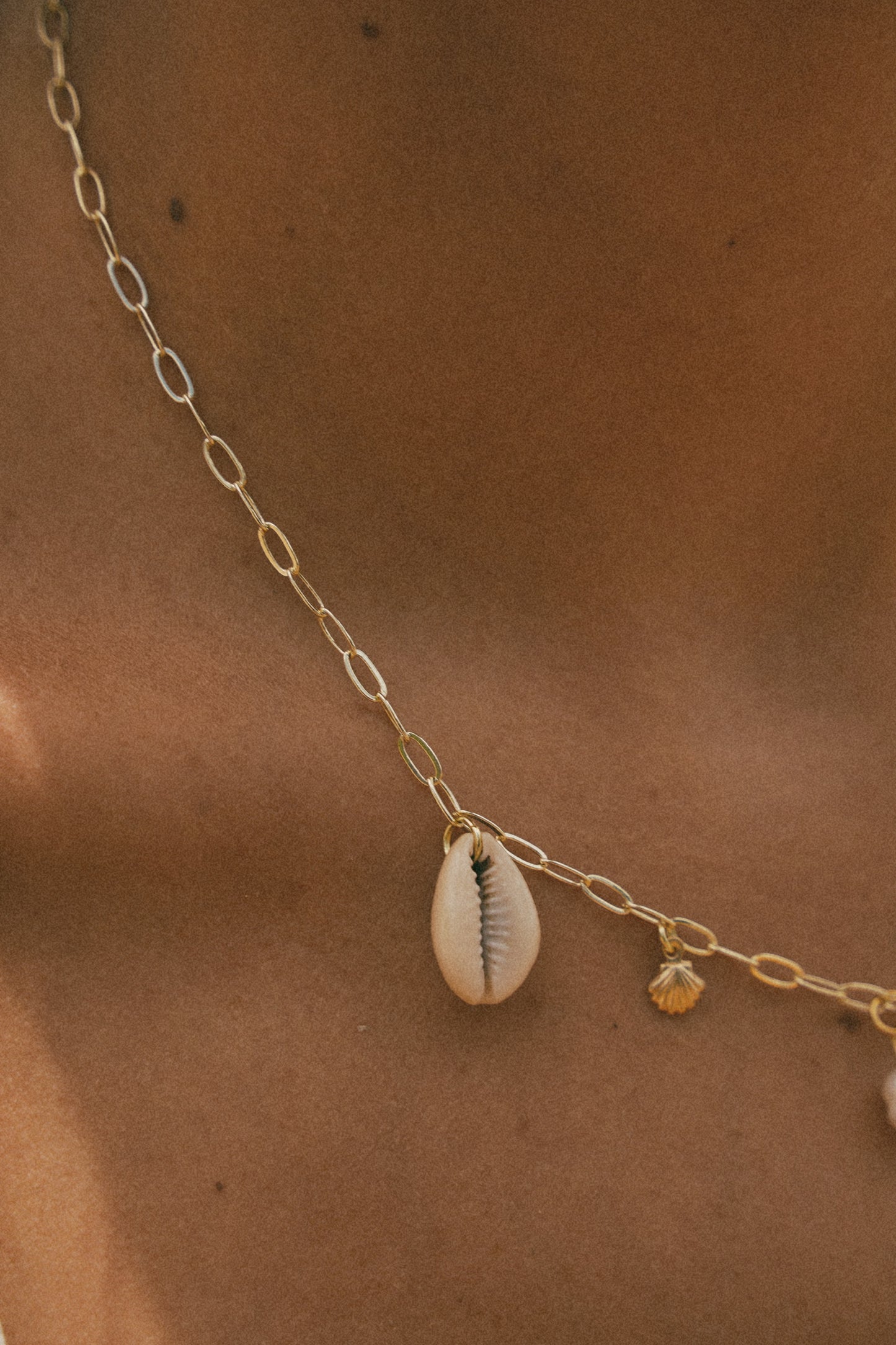 The Anini Gold Calico Shell Charm Necklace