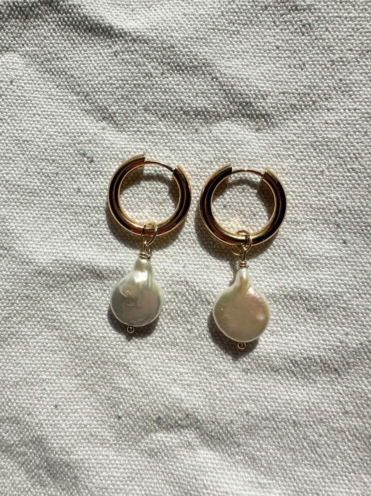 The Gold Alana Baroque Pearl Hoops