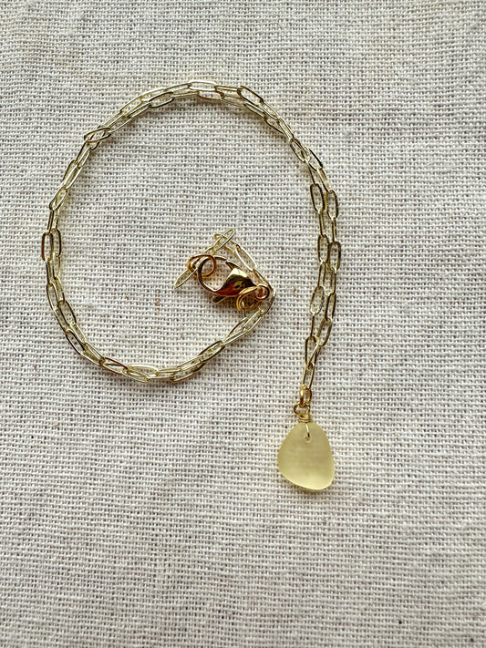 The Lihue Yellow Sea Glass Chain