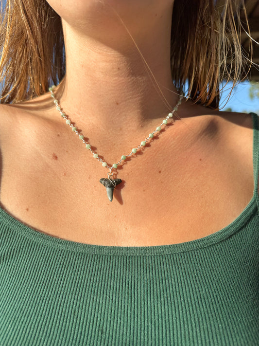 The Poipu Shark Tooth Aventurine Necklace
