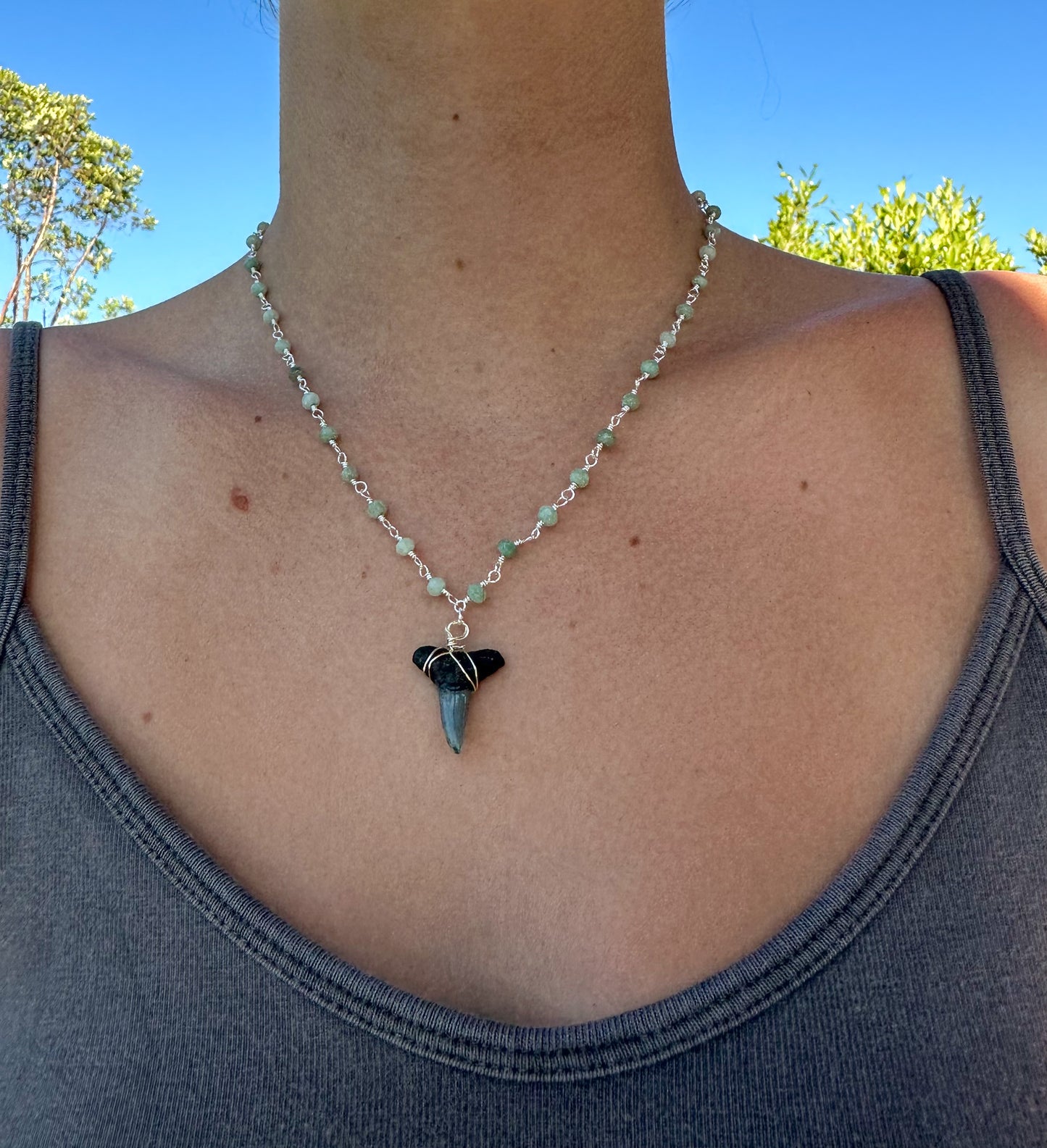 The Poipu Shark Tooth Aventurine Necklace