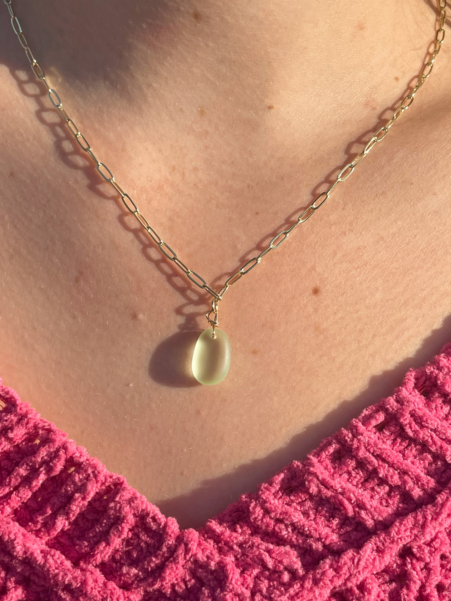 The Lihue Green Sea Glass Necklace