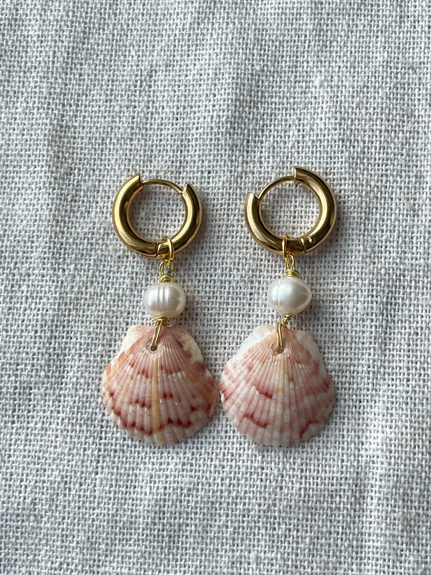 The Swamis Gold Calico Shell Hoops