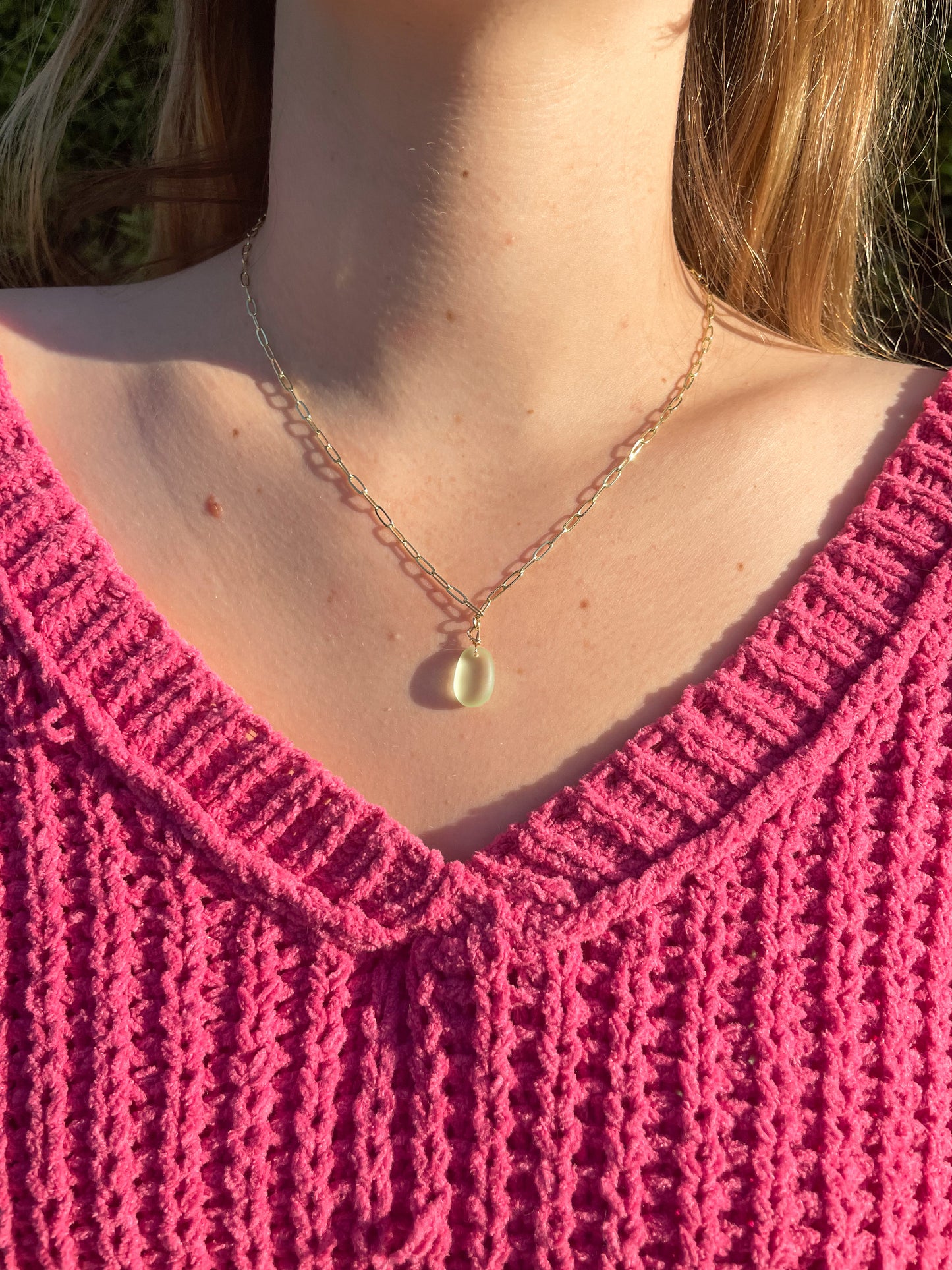The Lihue Green Sea Glass Necklace