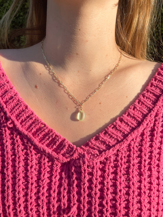 The Lihue Green Sea Glass Necklace