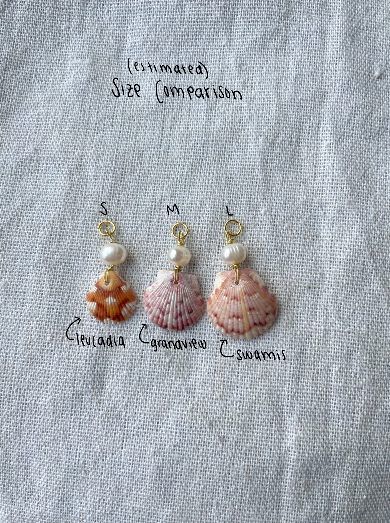 Leucadia Gold Calico Shell Hoops