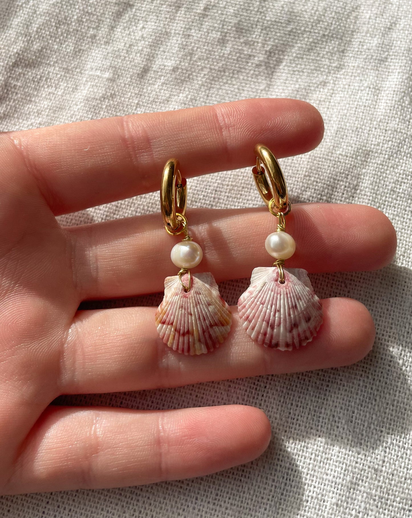 The Grandview Gold Calico Shell Hoops