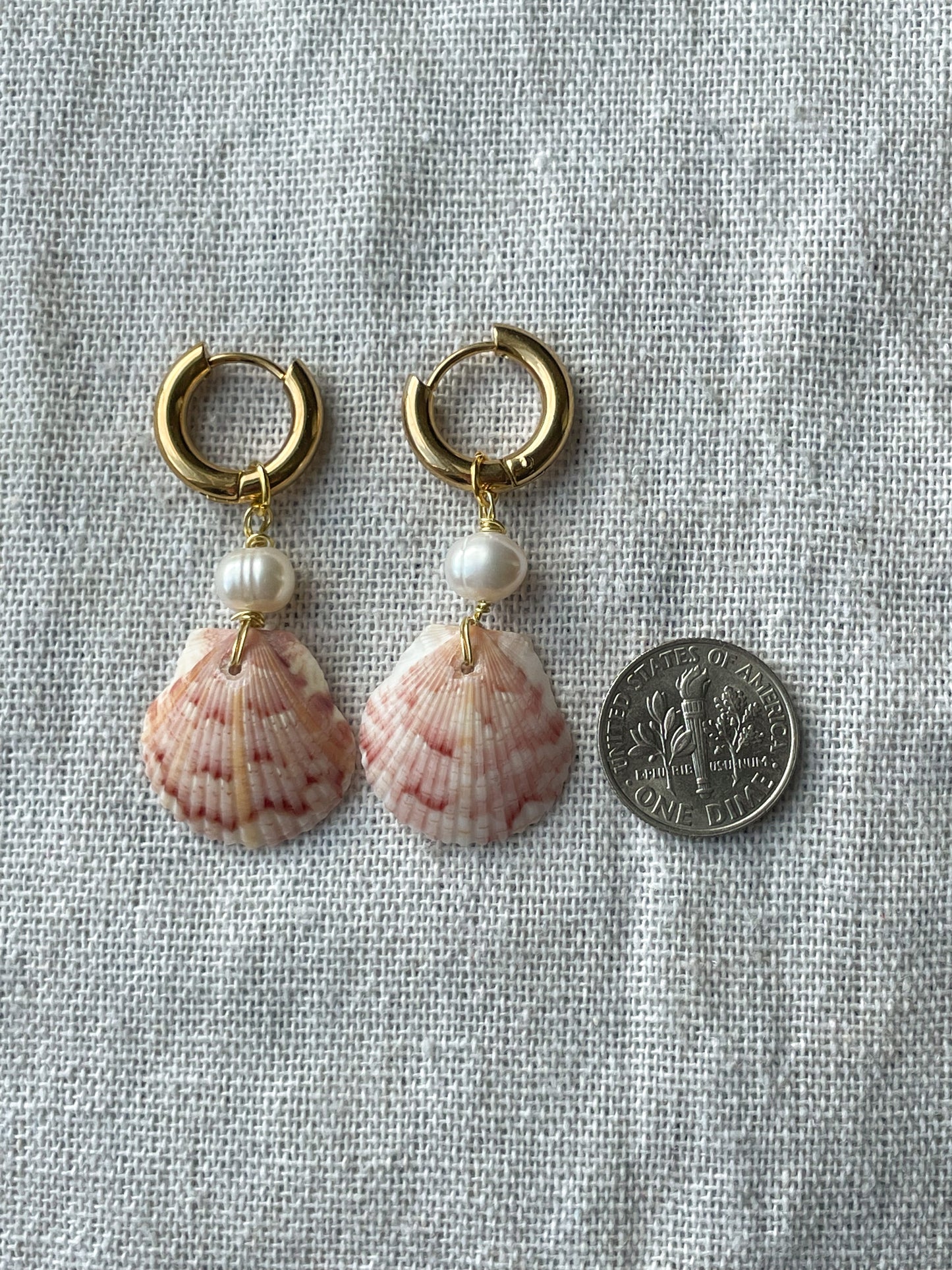 The Swamis Gold Calico Shell Hoops