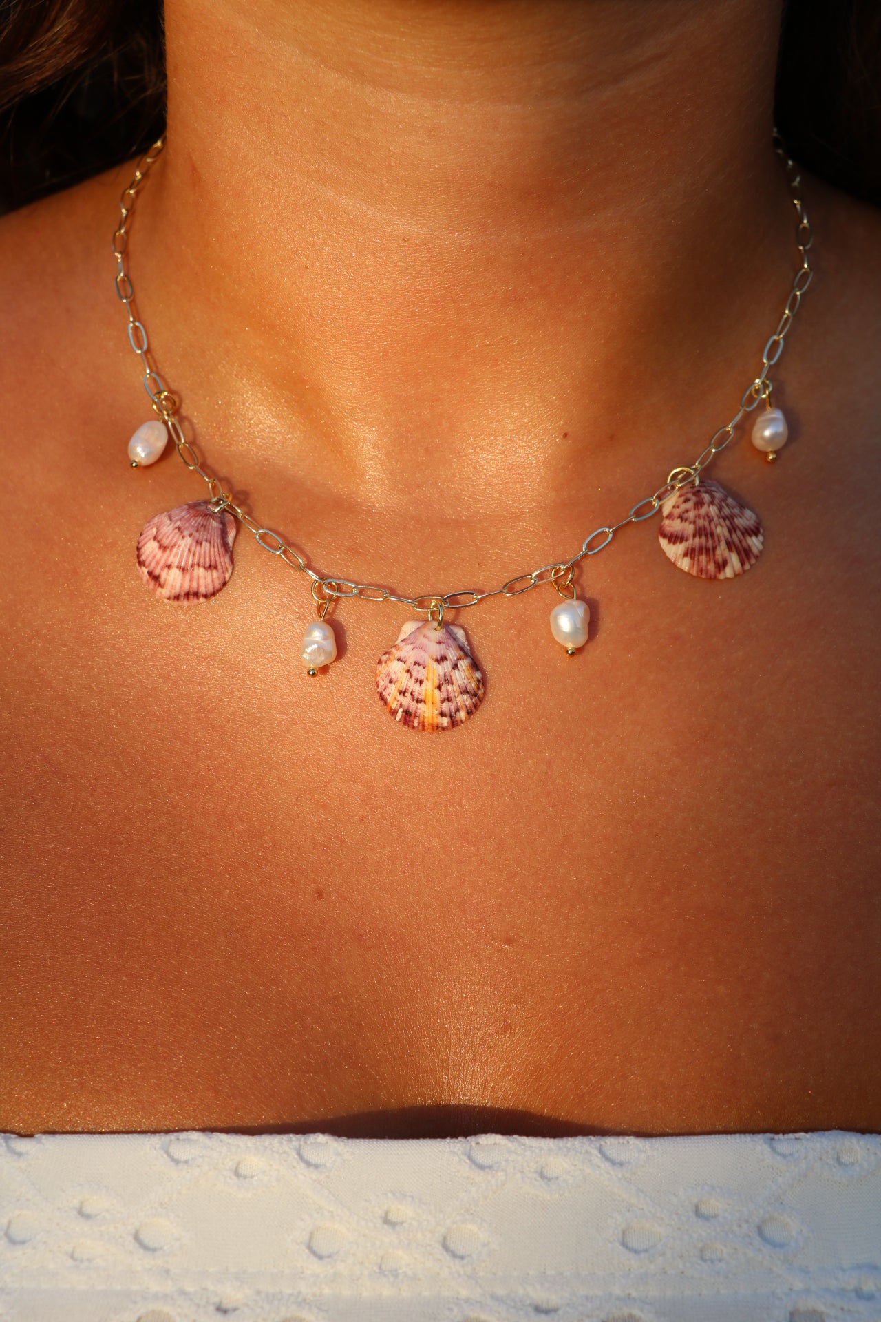 The Palm Beach Calico Shell Gold Charm Necklace