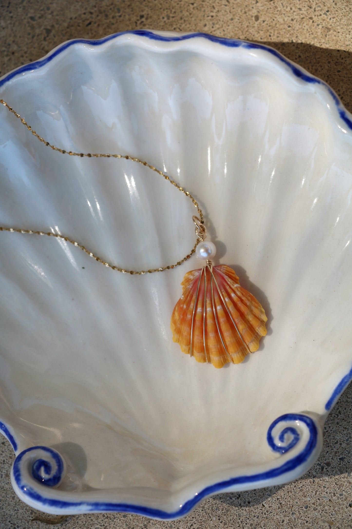 Sunrise Shell Gold Necklace