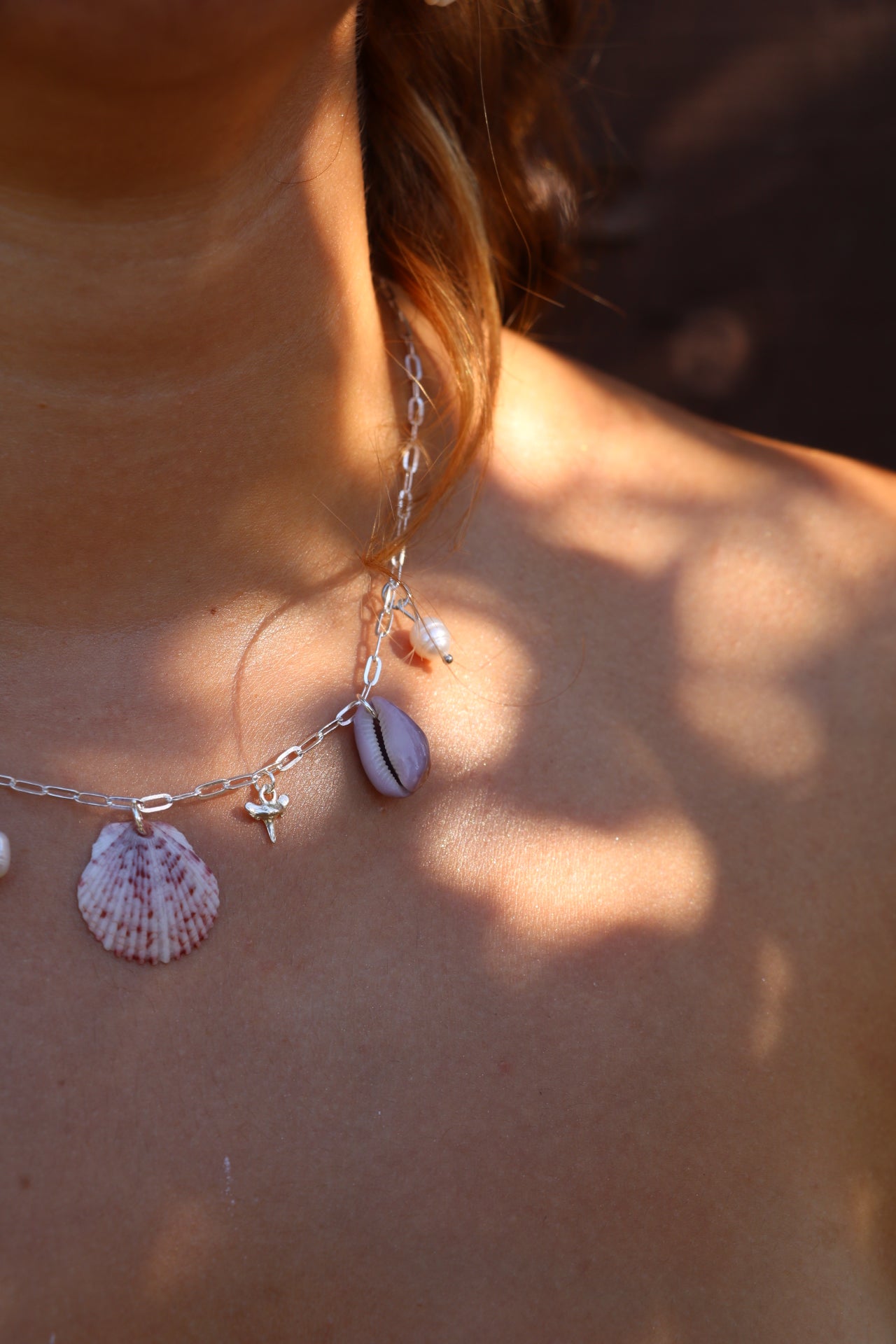 The Asali Silver Calico Shell Charm Necklace