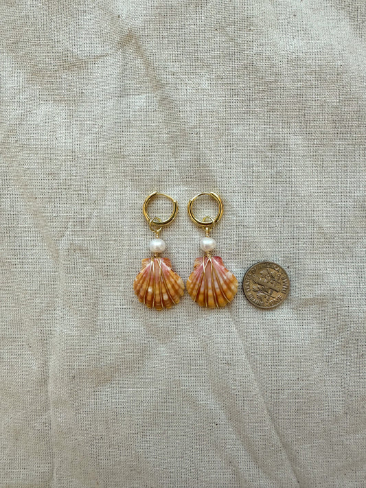 Sunrise Shell Gold Mini Hoops #2