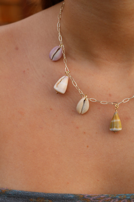 Gold Hawaiian Cone Shell Charm Necklace #3