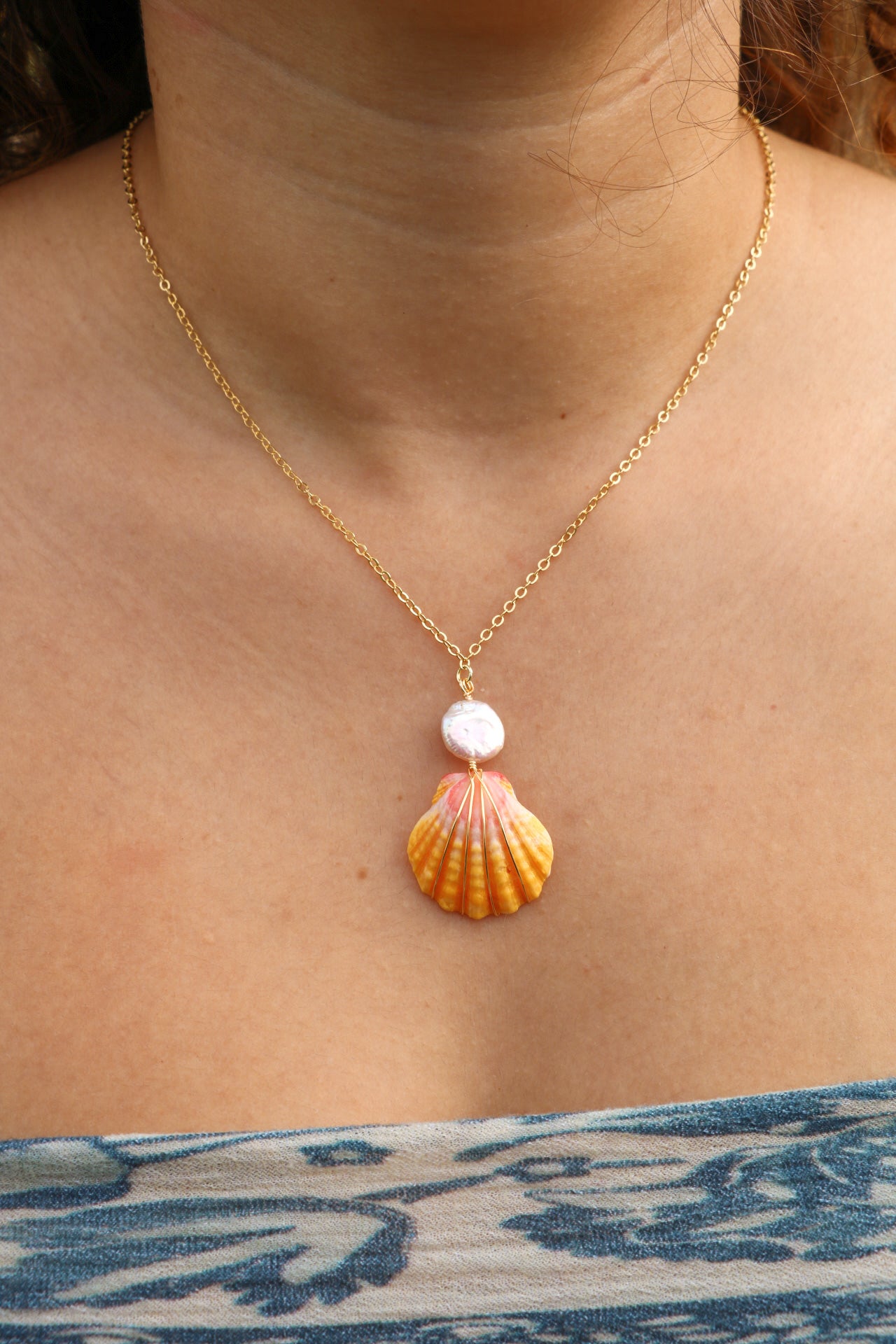 Gold Sunrise Shell Necklace