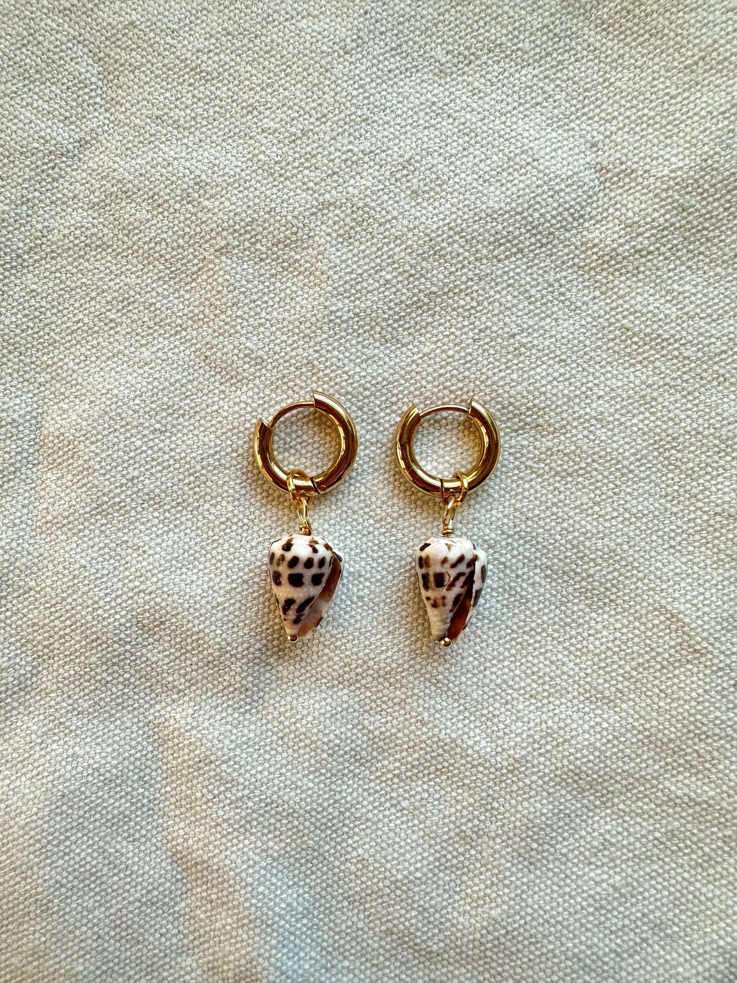 Baby Hebrew Shell Hoops