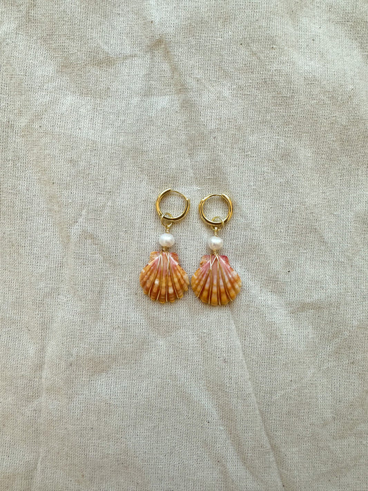 Sunrise Shell Gold Mini Hoops #2