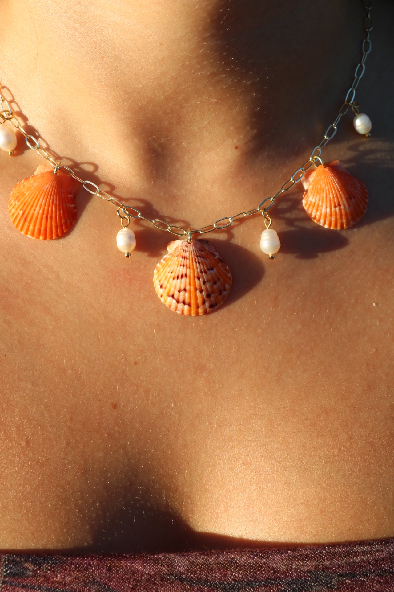 Gold Palm Beach Charm Necklace- Multicolored