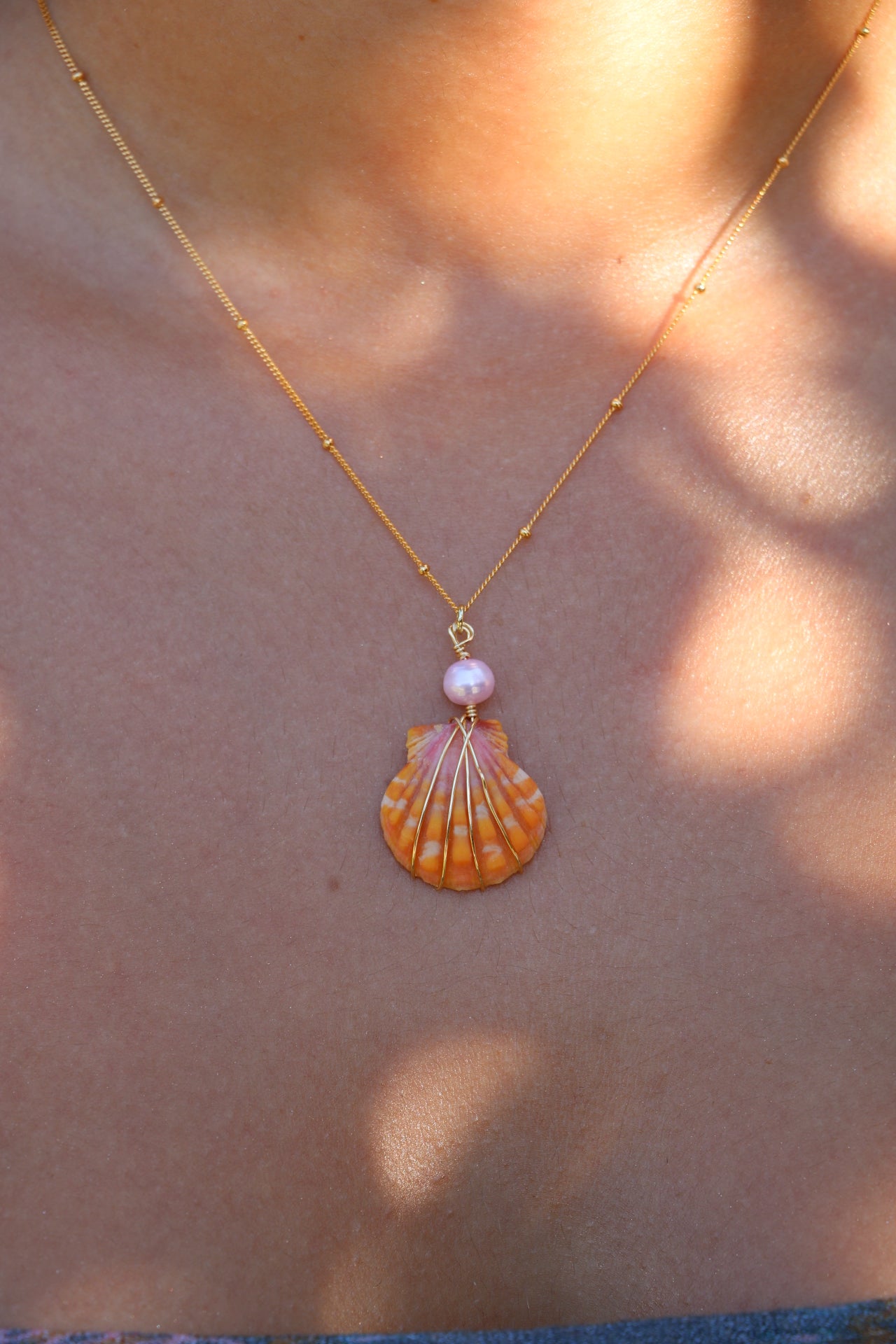 Gold Sunrise Shell Necklace #2