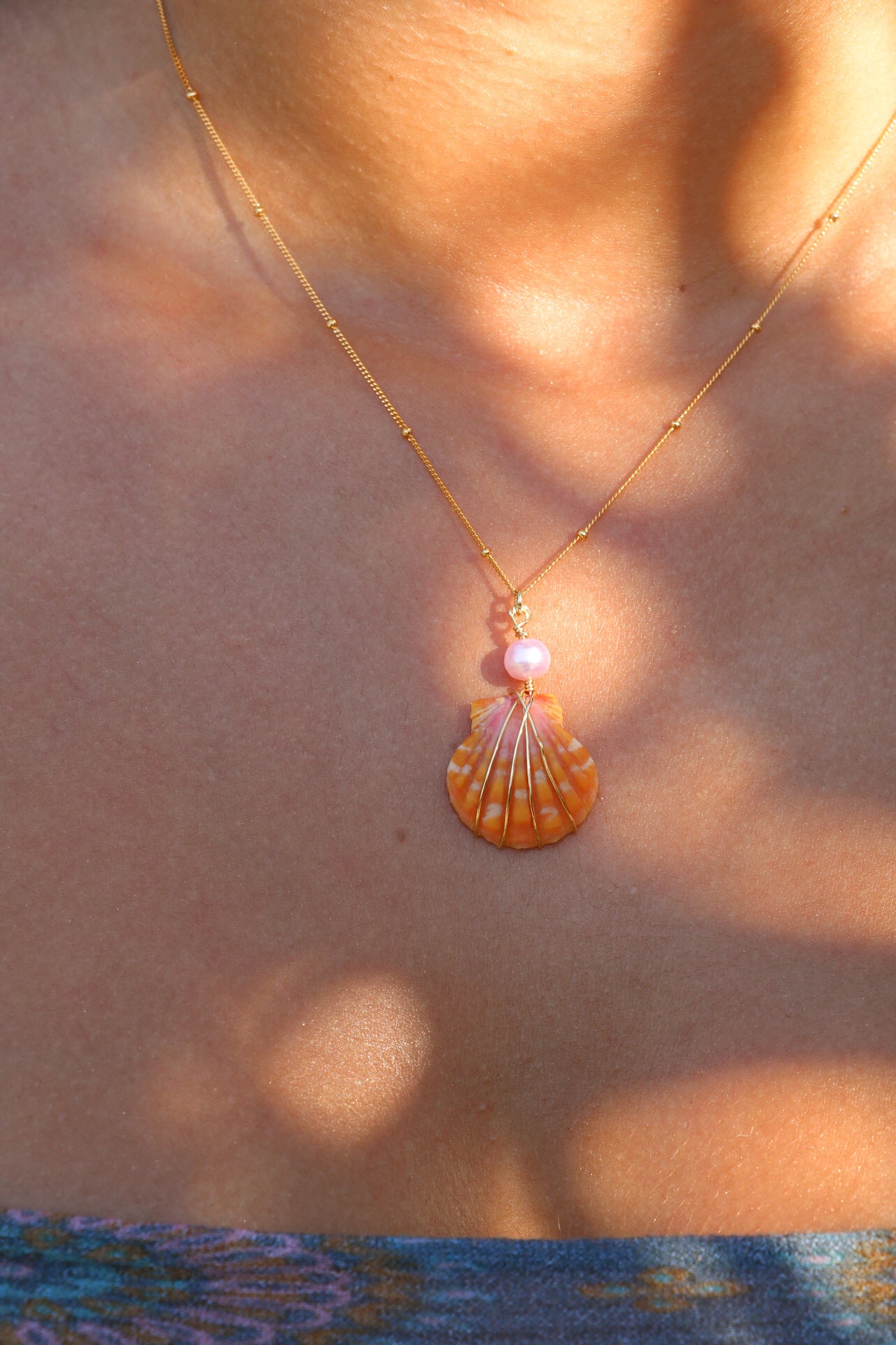 Gold Sunrise Shell Necklace #2