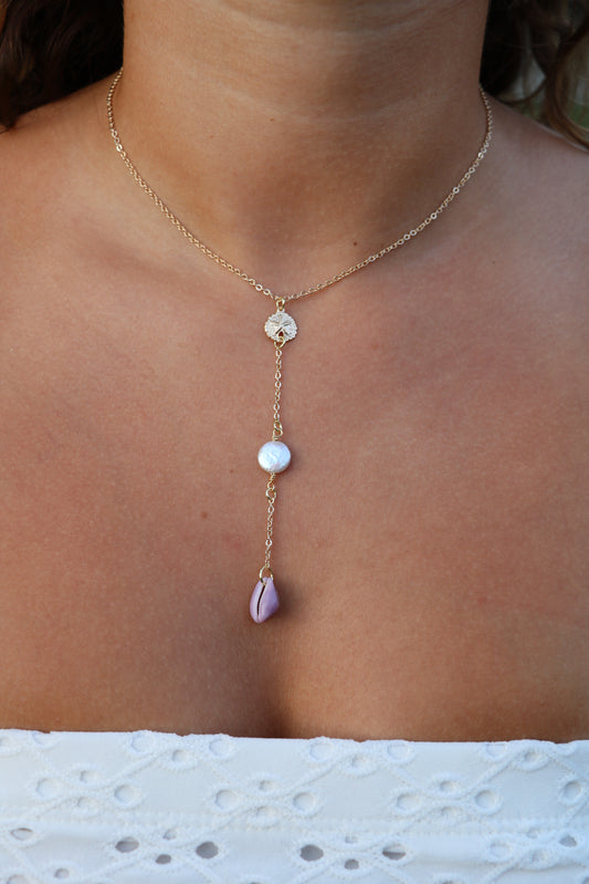 The Laie Sand Dollar Gold Droplet Necklace