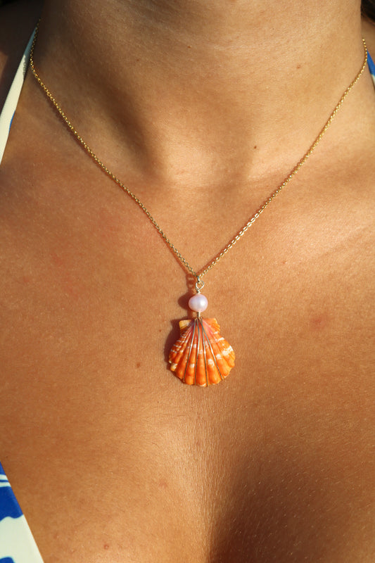 Gold Sunrise Shell Necklace #1