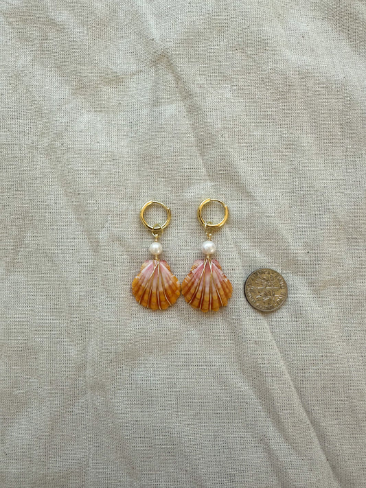 Sunrise Shell Gold Mini Hoops #1
